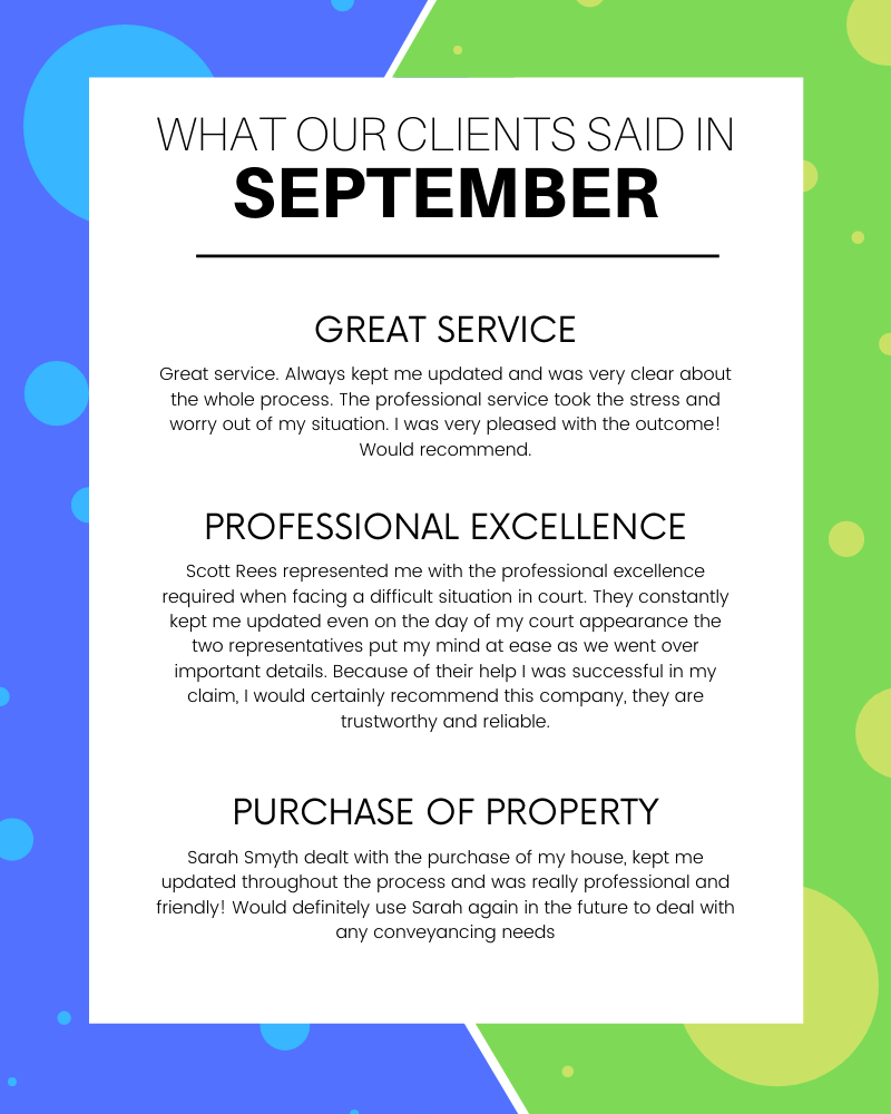 What our clients said in September 2020